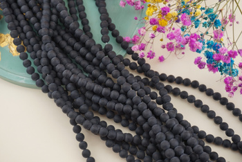 Onyks / kula matowa / 6mm / sznur około 60szt