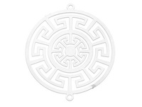 Labirynt z wadą / łącznik filigranowy / stal nierdzewna / 37x32x0.3mm / srebrny / 1szt