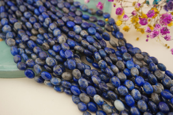 Lapis lazuli / owal / 6x8mm / sznur 38cm / około 40szt