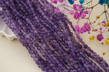 Ametyst / pastylka fasetowana / 4mm / sznur / około 90szt