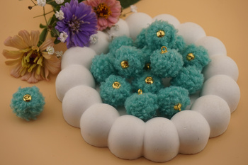 Pomponik baranek / zawieszka / 20mm / turkusowy / 1szt