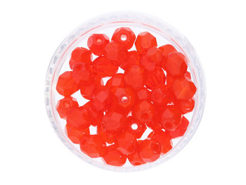 Firepolish™ / 4mm / Opal Transparent / Red / 40szt