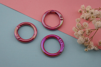 Baza breloka / kółko / metal / 25x25mm / amarantowy / 1szt