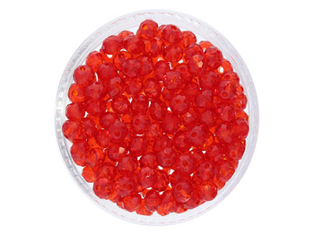CrystaLove™ / kryształki szklane / rondelle / 5x6mm / czerwony / 84szt