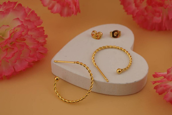 Sztyfty koła skręcane / stal chirurgiczna / 20mm / złoty / 2szt