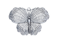 Motyl ażurowy / zawieszka / 50x67x4mm / srebrny / 1szt