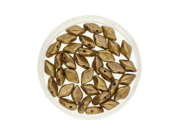 GEMDUO™ / 8x5mm / Opaque Picasso / Yellow Bronze / 5g / ~35szt
