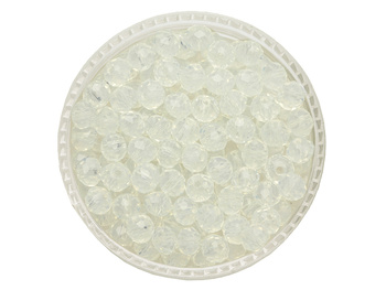 CrystaLove™ / kryształki szklane / rondelle / 5x6mm / biały / 84szt
