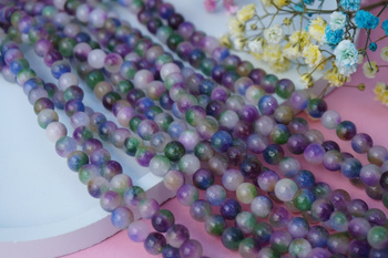 Chalcedon / kula / 6mm / multikolor / sznur / 65szt