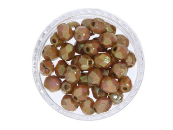 Firepolish™ / 4mm / Luster Opaque / Rose Gold Topaz / 40szt