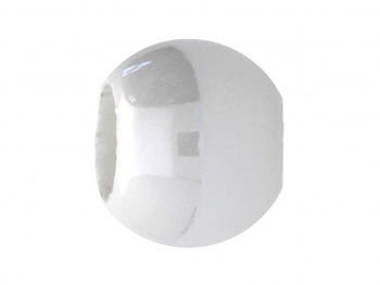 Koraliki ceramiczne / kula / 15.5x20x20mm / kolor biały / otwór 10mm / 2szt