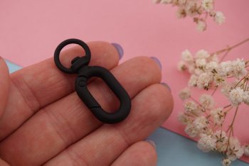 Baza breloka / karabińczyk / metal / 3,8cm  x 1,5cm/ czarny / 1szt