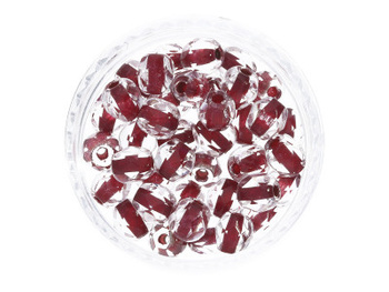 Firepolish™ / 4mm / Crystal / Burgundy Lined / 40szt