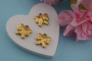 Motylek / zawieszka / stal chirurgiczna / 12x12mm / złoty / 1szt