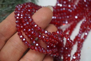 CrystaLove™ / kryształki szklane / rondelle / 3x4mm / FireBrick / 110szt