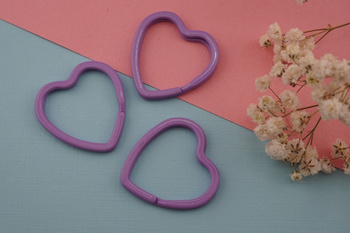 Baza breloka / serce / stal chirurgiczna / 3,1x3,1cm / fioletowy / 1szt