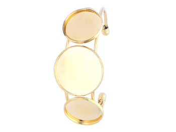 Baza bransoletki / miedziana / na dwa kaboszony 20mm + 25mm / KC Gold / 1szt