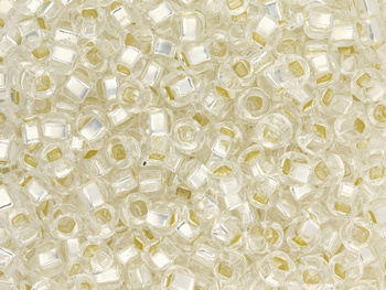 TOHO™ / Round / Square Hole / 6/0 / Silver Lined / Crystal / 10g / ~160szt