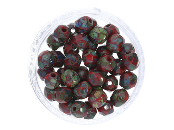 Firepolish™ / 4mm / Picasso Opaque / Red / 40szt