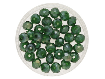 CrystaLove™ / kryształki szklane / rondelle / 5x6mm / zielony AB / 84szt