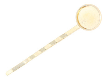 Wsuwka do włosów / z mosiądzu / kaboszon 12mm / 58x14x5mm / KC Gold / 2szt