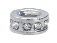 Obrączka Glamm™ / przekładka / 10 cyrkonii / 4x10mm / kolor oksydowany / otwór 4mm / 2szt