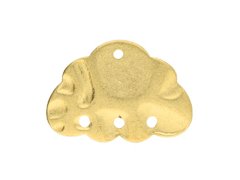 Chmura / baza kolczyka / mosiądz surowy / 11x16mm / złoty / 2szt