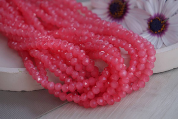 CrystaLove™ / kryształki szklane / rondelle / 6mm / koralowy/ 88szt