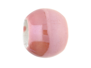 Koraliki ceramiczne / kula / 15.5x20x20mm / kolor różowy / otwór 10mm / 2szt