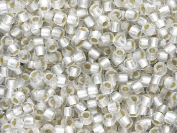 TOHO™ / Round 6/0 / Silver Lined Frosted / Crystal / 10g / ~160szt