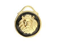 Medalion z lwem / zawieszka / stal chirurgiczna / 20mm /złoty, czarny / 1szt