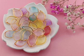 Płatki akrylowe / 2 gatunek / multikolor / 22x15mm / otwór 2mm / 20 płatków