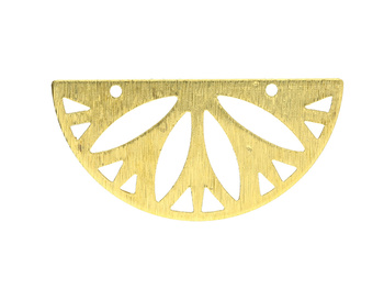 Półkole / baza naszyjnika / mosiądz surowy / 15x30mm / złoty / 1szt