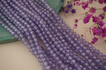 Cyrkonia fioletowa / kula fasetowana / 4mm / sznur / około 90szt