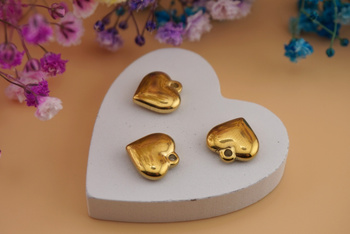 Serce / zawieszka ze stali chirurgicznej / 12,5x12mm / złoty / 1szt