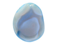 Agat / zawieszka / owal nieregularny / 49x47x8mm / szaroniebieski / 1szt