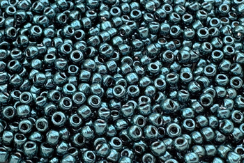 TOHO™ / Round / 11/0 / Higher-Metallic Teal Hematite / 10g