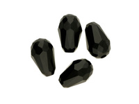 CrystaLove™ / kryształki szklane / kropla / 12x8mm / Black / 4szt