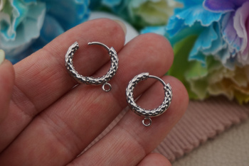 Bigle koła ozdobne z podwieszką / stal chirurgiczna / 16mm / srebrny / 2szt