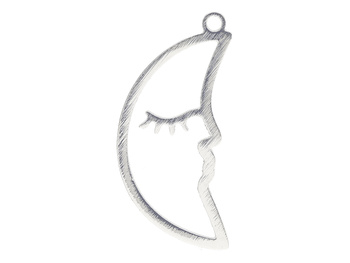 Księżyc / zawieszka / 26x12mm / stal chirurgiczna / srebrny / 1szt