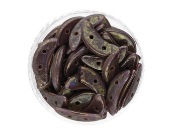 CZECHMATES™ / koraliki szklane / Crescent / 3/10mm / Picasso Opaque / Purple-Bronze / 5g