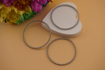 Kółko ozdobne / łącznik / stal chirurgiczna / 35mm / srebrny / 1szt