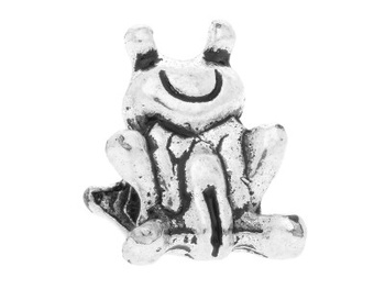 Żaba / przekładka / 6x12mm / kolor jasny srebrny / otwór 4,5mm / 2szt