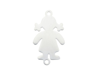 Dziewczynka / łącznik / stal chirurgiczna / 20x13x1.2 / srebrny / 1szt