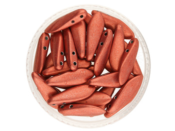 CZECHMATES™ / Daggers / 5x16mm / Sueded / Gold Samba Red / 15szt