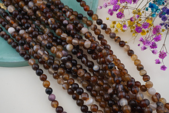 Agat Pasiasty Coffe / kula / 6mm / sznur / około 60szt