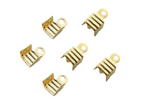 Końcówki zaciskowe żelazne, karbowane 6x3mm / kolor złoty, KC Gold / otwór 1.2mm / 50szt