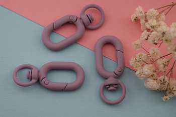 Baza breloka / karabińczyk / metal / 3,8cm  x 1,5cm / fioletowy / 1szt