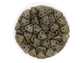 CZECHMATES™ / koraliki szklane / Triangle / 6mm / Picasso / Aquamarine - Copper / 5g