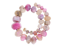 Agat / kule fasetowane nieregularne / sznur stopniowany / 12-31x12-36mm / różowy / 23szt